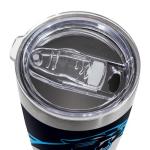 Rico Industries NFL Football Carolina Panthers 20oz Stainless Steel Tumbler with Lid - Great For Coffee, Tea, Water or Cocktails