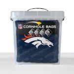 YouTheFan Officially-Licensed NFL Denver Broncos Set of 4 Cornhole Bags - All Weather Regulation 6” x 6” Size - 16oz Weight - Designed in USA