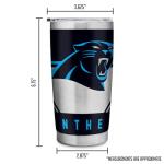 Rico Industries NFL Football Carolina Panthers 20oz Stainless Steel Tumbler with Lid - Great For Coffee, Tea, Water or Cocktails