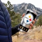 Rico Industries NFL Football Pittsburgh Steelers 20oz Stainless Steel Tumbler with Lid - Great For Coffee, Tea, Water or Cocktails