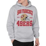 Junk Food Standard Team Helmet Pullover Hoodie. Relaxed Unisex Fit, San Francisco 49ers-Athletic Heather, Medium, Grey