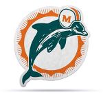 Rico Industries NFL Miami Dolphins NFL Retro Shape Cut Pennant, Team color, Item footprint: 18' x 18'