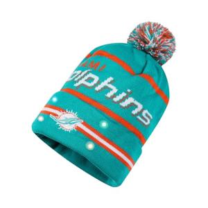FOCO NFL Unisex-Adult Officially Licensed LED Light Up Classic Cuffed Knit Beanie Cold Weather Hat (Miami Dolphins)