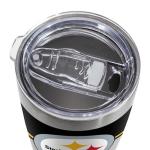 Rico Industries NFL Football Pittsburgh Steelers 20oz Stainless Steel Tumbler with Lid - Great For Coffee, Tea, Water or Cocktails