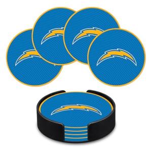 Rico Industries NFL Football Los Angeles Chargers Classic Favorites: PVC Coaster Set (4-Pack)