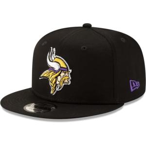 New Era NFL 9FIFTY Team Color Adjustable Snapback Hat Cap - One Size (US, Alpha, One Size, Minnesota Vikings - Black)