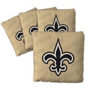 YouTheFan Officially-Licensed NFL New Orleans Saints Set of 4 Cornhole Bags - All Weather Regulation 6” x 6” Size - 16oz Weight - Designed in USA
