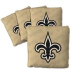 YouTheFan Officially-Licensed NFL New Orleans Saints Set of 4 Cornhole Bags - All Weather Regulation 6” x 6” Size - 16oz Weight - Designed in USA