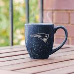 Rico Industries NFL Football New England Patriots Primary 16 oz Team Color Laser Engraved Ceramic Coffee Mug