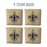 YouTheFan Officially-Licensed NFL New Orleans Saints Set of 4 Cornhole Bags - All Weather Regulation 6” x 6” Size - 16oz Weight - Designed in USA