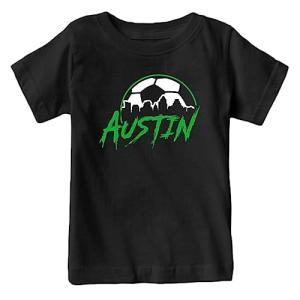 Austin Soccer Skyline Kid's Fan T-Shirt (Black Shirt, YL)