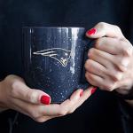 Rico Industries NFL Football New England Patriots Primary 16 oz Team Color Laser Engraved Ceramic Coffee Mug