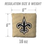 YouTheFan Officially-Licensed NFL New Orleans Saints Set of 4 Cornhole Bags - All Weather Regulation 6” x 6” Size - 16oz Weight - Designed in USA