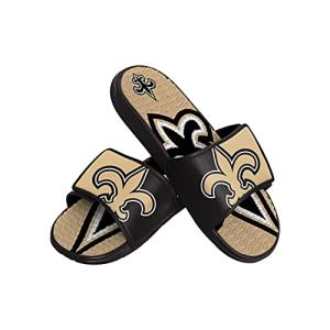 FOCO New Orleans Saints NFL Mens Colorblock Big Logo Gel Slides - M
