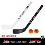 Franklin Sports Anaheim Ducks NHL Mini Hockey Stick Set - NHL Team Knee Hockey Stick and Ball Set - Two Player Stick Set - Great Toy for Kids