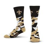 For Bare Feet NFL NEW ORLEANS SAINTS Shattered Camo Crew Sock Team Color Large