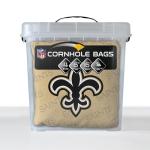 YouTheFan Officially-Licensed NFL New Orleans Saints Set of 4 Cornhole Bags - All Weather Regulation 6” x 6” Size - 16oz Weight - Designed in USA