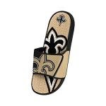 FOCO New Orleans Saints NFL Mens Colorblock Big Logo Gel Slides - M
