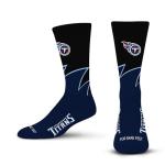 For Bare Feet NFL TENNESSEE TITANS Black Wave Crew Sock Team Color LARGE