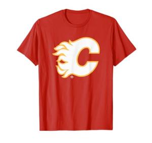 Calgary Flames Icon Red Officially Licensed T-Shirt