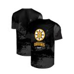 FOCO NHL Men's Official Primary Logo Wordmark Paint Stroke Polyester Performance T-Shirt (US, Alpha, Medium, Regular, Regular, Boston Bruins - Black, Boston Bruins)
