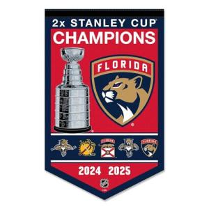 WinCraft Florida Panthers 2 Time Stanley Cup Champions Banner Pennant