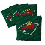 YouTheFan Officially-Licensed NHL Minnesota Wild Set of 4 Cornhole Bags - All Weather Regulation 6” x 6” Size - 16oz Weight - Designed in USA