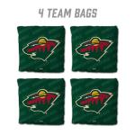 YouTheFan Officially-Licensed NHL Minnesota Wild Set of 4 Cornhole Bags - All Weather Regulation 6” x 6” Size - 16oz Weight - Designed in USA