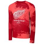 FOCO NHL Men's Official Primary Logo Wordmark Paint Stroke Polyester Performance Long Sleeve T-Shirt (US, Alpha, Large, Regular, Regular, Detroit Red Wings - Red, Detroit Red Wings)