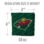 YouTheFan Officially-Licensed NHL Minnesota Wild Set of 4 Cornhole Bags - All Weather Regulation 6” x 6” Size - 16oz Weight - Designed in USA