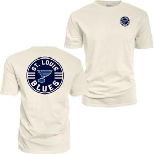 St. Louis Blues NHL Officially Licensed T-Shirt Ringspun Front/Back Ivory Puck, Large