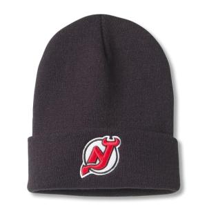 AMERICAN NEEDLE New Jersey Devils Officially Licensed NHL National Hockey League Team Terrain Knit Beanie Cap, Black (24010A-NJD-BLK)