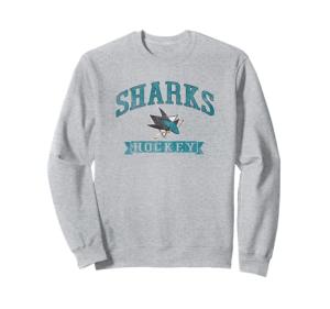 San Jose Sharks Vintage Hockey Gray NHL Officially Licensed Sweatshirt
