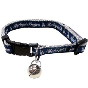 MLB CAT COLLAR. - LOS ANGELES DODGERS CAT COLLAR. - Strong & Adjustable BASEBALL Cat Collars with Metal Jingle Bell