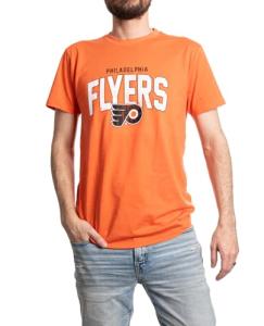 Calhoun NHL Surf & Skate Mens Vintage Style Distressed Heather Tone Rustic T-Shirt (Philadelphia Flyers, X-Large)