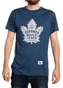 Calhoun NHL Mens Loose Fit Performance Rashguard Wicking Short Sleeve Shirt (Toronto Maple Leafs, Large)
