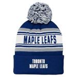 NHL Kids Youth Official Primary Logo Sport Knit Cold Weather Cuffed Pom Beanie Hat (US, Alpha, One Size, Toronto Maple Leafs)