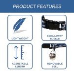 MLB CAT COLLAR. - LOS ANGELES DODGERS CAT COLLAR. - Strong & Adjustable BASEBALL Cat Collars with Metal Jingle Bell