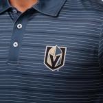 FOCO Vegas Golden Knights NHL Mens Striped Polyester Polo - L
