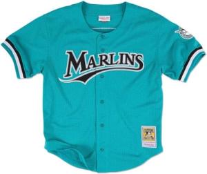 Mitchell & Ness Florida Marlins 1995 Andre Dawson Authentic Button Down BP Jersey - Teal (Medium)