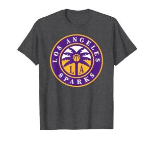 WNBA Los Angeles Sparks Logo T-Shirt, Men, Dark Heather Grey, X-Large