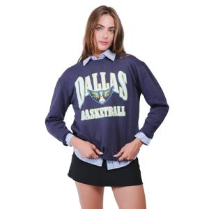 Ultra Game WNBA Official Womens Super Soft Oversized Crew Sweatshirt, Dallas Wings, Team Color, Medium