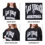 Ultra Game WNBA Official Womens Super Soft Oversized Crew Sweatshirt, Dallas Wings, Team Color, Medium