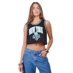 Ultra Game WNBA Official Womens Crop Top Pre-Game Tank Top, New York Liberty, Team Color, Small