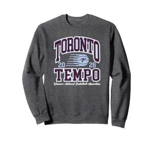 WNBA Official Toronto Tempo Aurora Sweatshirt, Adult Unisex, Dark Heather Grey, XX-Large
