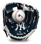 Franklin Sports MLB Youth Teeball Glove and Ball Set - Kids New York Yankees Baseball and Teeball Glove and Ball - Perfect First Kids Glove - 9.5"