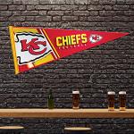 Rico Industries NFL Football Kansas City Chiefs Primary 12" x 30" Felt Wall Décor Pennant - Great for Home/Bed Room/Man Cave Décor