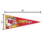 Rico Industries NFL Football Kansas City Chiefs Primary 12" x 30" Felt Wall Décor Pennant - Great for Home/Bed Room/Man Cave Décor