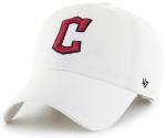 47 MLB White Team Color Primary Logo Clean Up Adjustable Strap Hat Cap, Adult One Size Fits All - Cleveland Guardians White