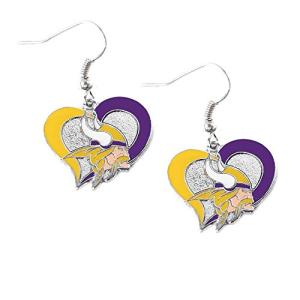 NFL Minnesota Vikings Swirl Heart Earrings